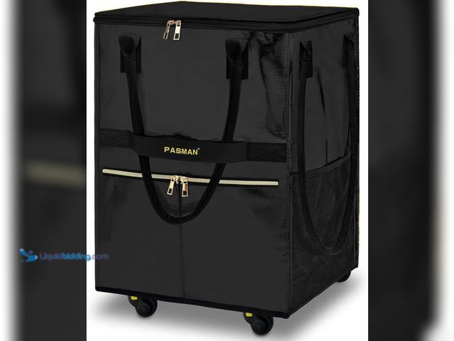 Lot 49-5476905 - Reusable Grocery Bag on 5 Wheels, Foldable Rolling Tote Bag. Model #B0FSJDPF1N. Unused.