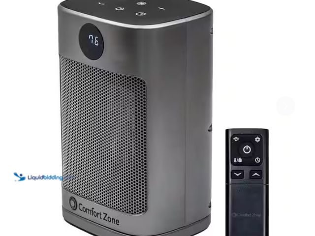 Lot 49-3433557 - Comfort Zone 1500-Watt 10 in. Electric Fan-Forced Oscillating Ceramic Desktop Space Heater with Remo...