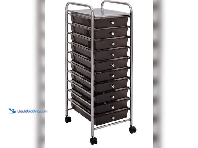 Lot 49-1569660 - Seville Classics Rolling Utility Organizer Storage Cart, for Home Office, School, Classroom, Scrapbo...