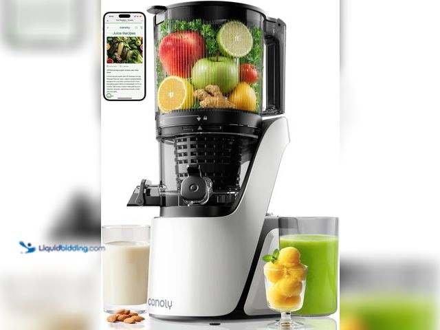 Lot 49-5482007 - Canoly C16 Cold Press Juicer, 6" Extra Wide Feed Chute, 3-IN-1 Strainers (Juice & Sorbet & Nut Milk)...