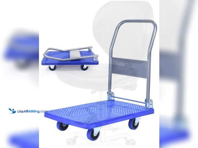 Lot 49-1517467 - TAGEPOR Folding Platform Truck Push Cart Pull Heavy Duty Flatbed Cart （28.54in*19.09in） Load 440lbs ...