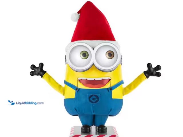 Lot 49-1539995 - Universal 3.5FT Animated LED Minion Life-Size Holiday Character Model #14236716877, Unused  Ref#HOL1...