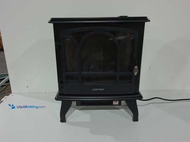 Lot 49-2000702 - Costway Freestanding Electric Fireplace Heater Stove W/ Realistic Flame, Model #SF10817US-BK, unused...
