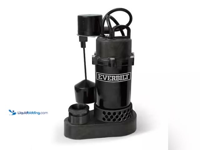 Lot 49-1569430 - Everbilt 1/3 HP Aluminum Submersible Sump Pump Vertical Switch, Model # HDSP33V, Used, Works.  Ref#H...