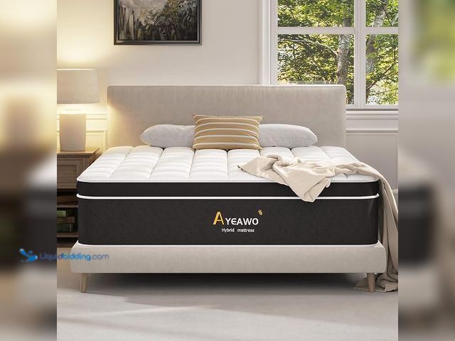 Lot 49-5406821 - Ayeawo Queen Mattress, 10 Inch Hybrid Queen Bed Mattress with Gel Memory Foam and Pocketed Springs, ...