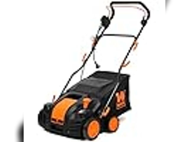 Lot 49-2002340 - WEN DT1516 16-Inch 15-Amp 2-in-1 Electric Dethatcher and Scarifier with Collection Bag, Black, model...