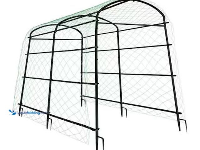 Lot 49-1625424 - AESOME 63 in. Tall Metal Garden Arch Trellises, Cucumber Trellis with Polyethylene-Coated for Climbi...