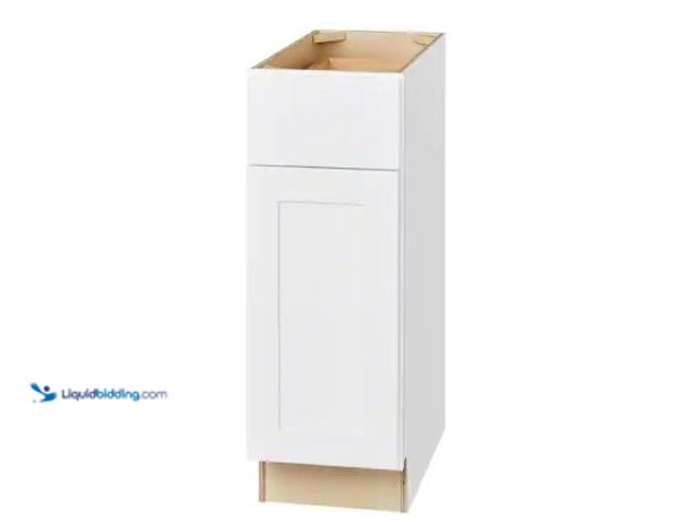 Lot 49-1516695 - Hampton Bay Avondale 12 in. W x 24 in. D x 34.5 in. H Ready to Assemble Plywood Shaker Base Kitchen ...
