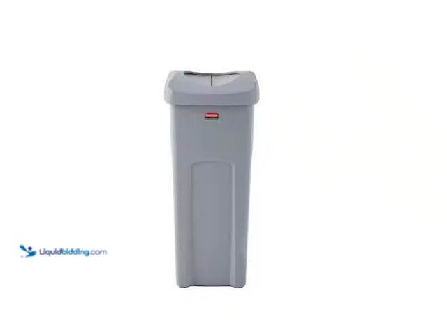 Lot 49-1577092 - (2) Rubbermaid Commercial Products Untouchable Square 23 Gal. Grey Indoor Outdoor Trash Can with Lid...