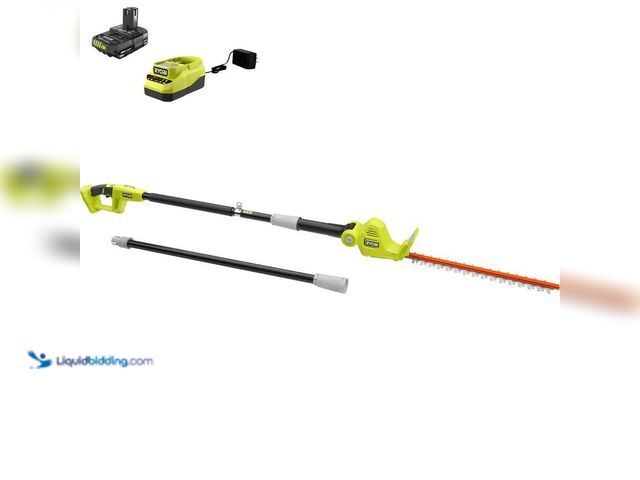Lot 49-5412864 - ONE+ 18V 18 in. Cordless Battery Pole Hedge Trimmer with 2.0 Ah Battery and Charger. Item is Unused