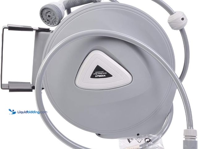 Lot 49-5448484 - Retractable Garden Water Hose Reel Storage Gun Rewind Wall Mount 32Feet/65Feet/100Feet (65 Feet). Mo...