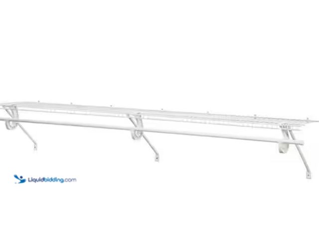 Lot 49-1623579 - ClosetMaid Super Slide 72 in. W x 12 in. D White Steel Wire Closet Shelf Kit with Closet Rod, Model ...