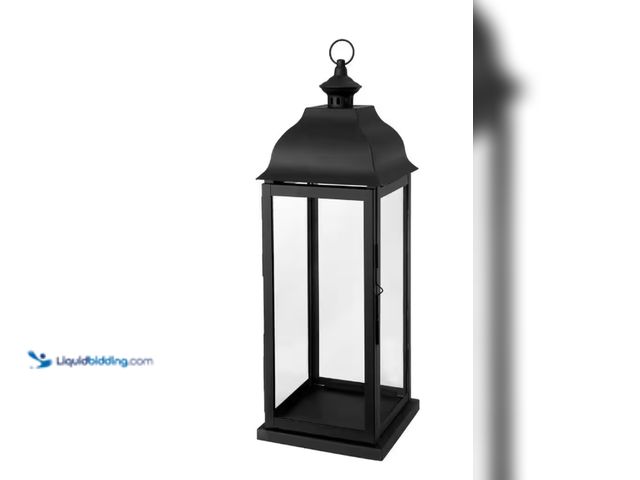 Lot 49-1515899 - Hampton Bay 22 in. Traditional Black Steel Outdoor Patio Lantern, Model # HD19143L, Unused.  Ref#HDP...
