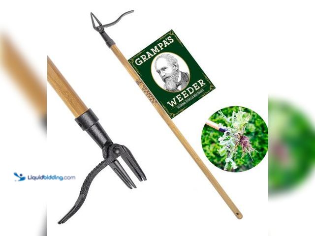 Lot 49-1513898 - Grampa's Weeder - The Original Stand Up Weed Puller Tool with Long Handle - Made with Real Bamboo & ...