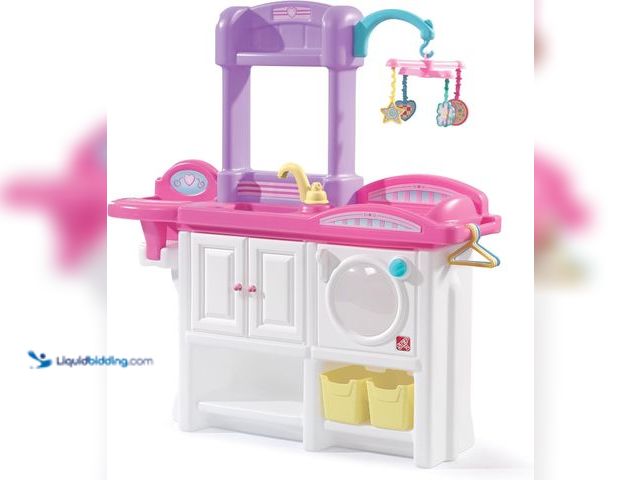 Lot 49-5546880 - Step2 Love & Care Deluxe Baby Doll Nursery Playset for Kids, Compact Changing Station & Crib, Made o...