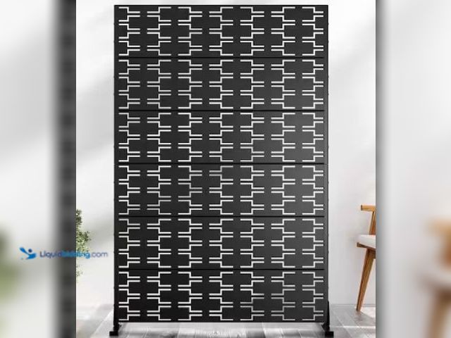 Lot 49-3631454 - Lumioca 1-Piece 47"W x 71.5"H Black Outdoor Metal Screen Decorative Art Privacy Panel (6-Piece Assem...