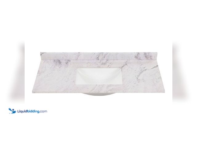 Lot 49-5509906 - Home Decorators Collection 49 in. W x 22 in. D Engineered Stone Composite White Rectangular Single S...