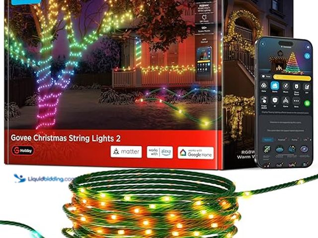 Lot 49-5475900 - Govee Christmas Lights 2, RGBWIC 328FT 1000LEDs String Lights for Holiday Decor, Smart Indoor Outdoo...