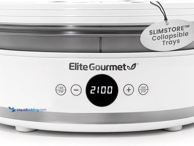 Lot 49-5461244 - Elite Gourmet EFD329WD Digital Food Dehydrator with 5 BPA Free SlimStore™ Collapsible Trays for Comp...
