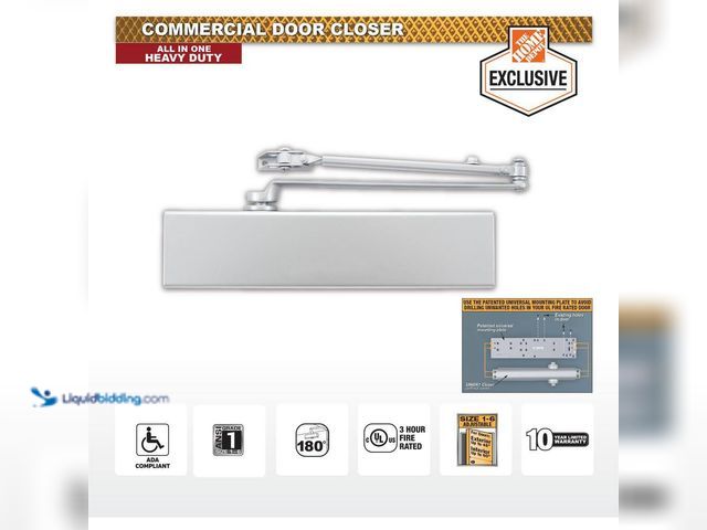 Lot 49-5449200 - Universal Hardware
Heavy-Duty All-in-One Aluminum Commercial Door Closer (hardware included) Unused