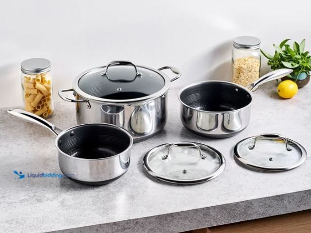 Lot 49-5545842 - HexClad 6-piece Saucepan Set
Item 1394630 | Model 859006007076, Unused