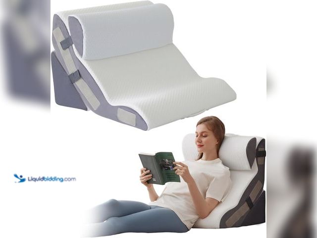 Lot 49-5483736 - 3PCS Wedge Pillow Set for After Surgery, Back Pillow for Bed Sitting up, 10-in-1 Foam Wedge Pillow f...