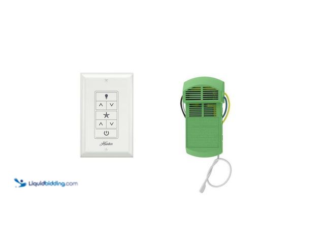 Lot 49-2024331 - Hunter Universal Damp Rated Ceiling Fan Wall Remote Control White. Model # 99393. MSRP $55. Unused, ...