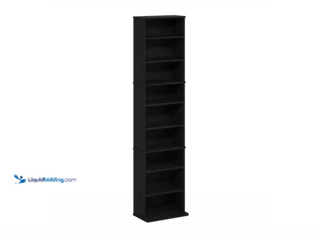 Lot 49-2001031 - Furinno JAYA Americano 9-Shelf Multimedia Media Storage Tower Rack with Adjustable Shelves, Model # ...