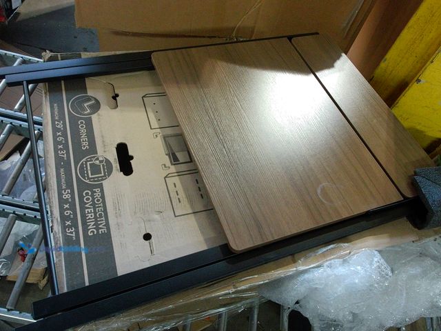 Lot 49-3472029 - Black and Brown 2 Tier Foldable Coffee Table, Slightly Used  Ref#MAC1031