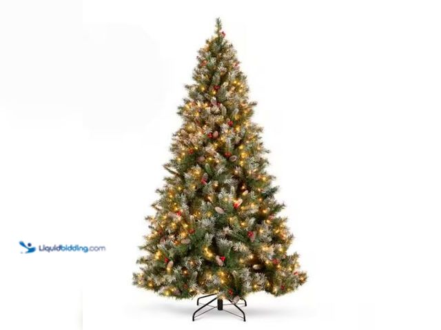 Lot 49-1544254 - Best Choice Products 6 ft. Flocked Pre-Lit Pine Artificial Christmas Tree with 250 Incandescent Warm...