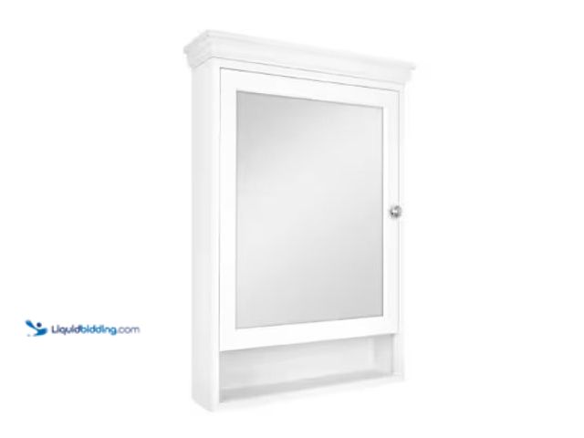 Lot 49-3631142 - Glacier Bay 23-1/2 in. W x 32-1/2 in. H Framed Surface-Mount Bathroom Medicine Cabinet with Mirror, ...
