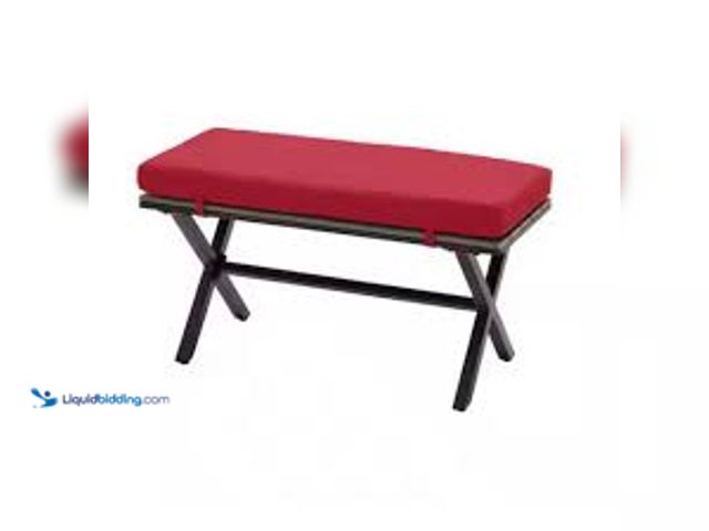 Lot 49-5415045 - Hampton Bay 46 in. W x 18 in. D CushionGuard Universal Outdoor Bench Cushion in Chili. Model # ZZ-B-...
