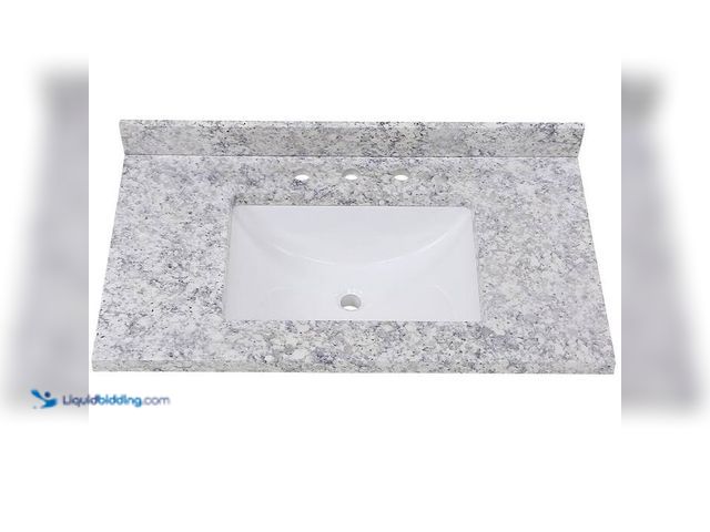 Lot 49-2000672 - Home Decorators Collection 37 in. W x 22 in. D Cultured Marble White Rectangular Single Sink Vanity ...