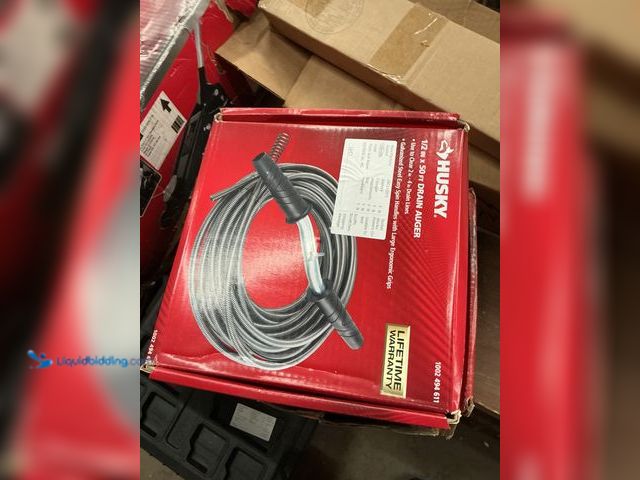 Lot 49-5449498 - Husky
1/2 in. x 50 ft. Heavy‑Duty Manual Drain Auger for Clogged Sink, Shower and Floor Drains Unus...