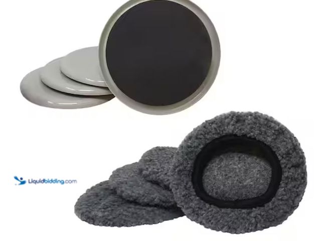 Lot 49-1623914 - Lot of (4) packs of Everbilt 4-3/4 in. Round Plastic Furniture Sliders and Socks for Hard and Carpet...