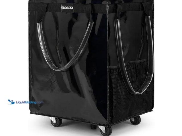 Lot 49-3430517 - EROBSKJ (Large, Black) Reusable Grocery Bag on Wheels, Foldable Rolling Tote, Carries Up to 76 lbs S...