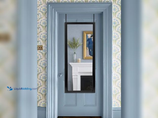 Lot 49-1516433 - NeuType 44" x 18" Over The Door Mirror Full Length Mirror Door Mirror Wall Mirror Hanging with 2 Met...