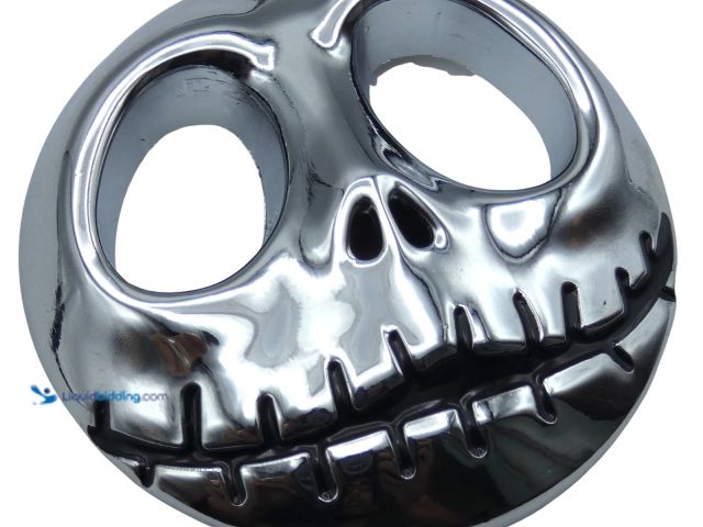 Lot 49-3481474 - Jack Skellington Metal Pumpkin Face Auto Emblem 2" Chrome - NEW - Constructed of Durable Zinc Alloy ...