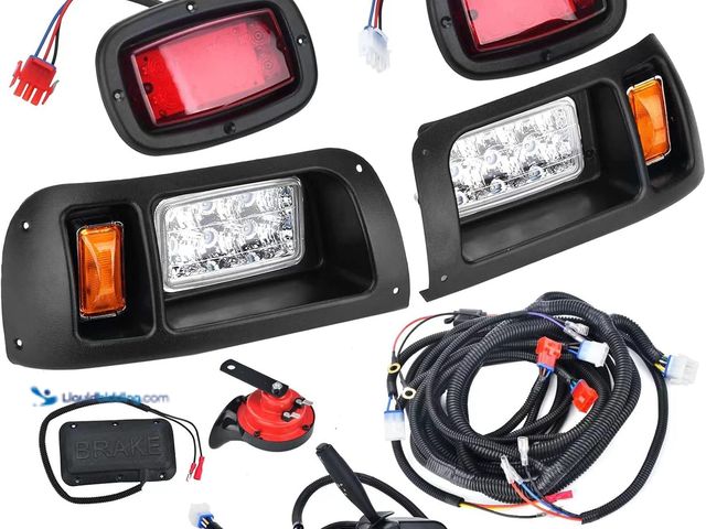 Lot 49-1802502 - LED Headlight Tail Light Kit Compatible with Club Car DS Golf Carts 1993-UP 12V Street Legal Light K...
