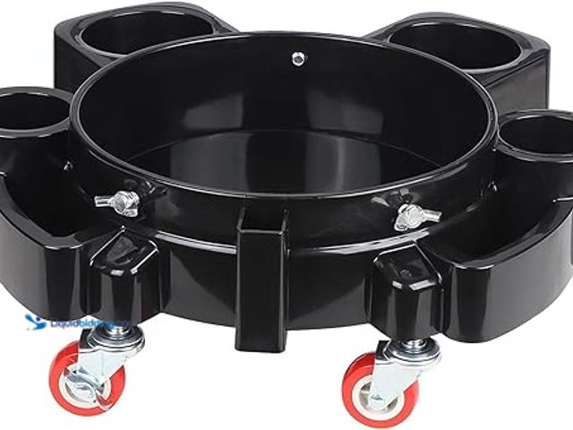 Lot 49-5407738 - Bucket Dolly 5 Gallon Car Wash Professional Detailing Bucket Dolly with Heavy Duty Wheel Casters, Bl...