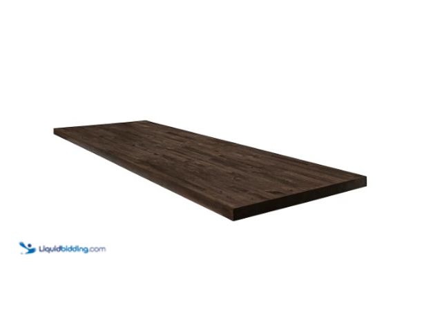 Lot 49-1568601 - Hampton Bay 74 in. L x 25 in. W x 1.5 in. T Finished Acacia Finger-Jointed Walnut Pre-Stained Butche...