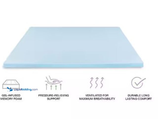 Lot 49-5542522 - StyleWell 2 in. Gel Infused Memory Foam Twin Mattress Topper, Factory Sealed