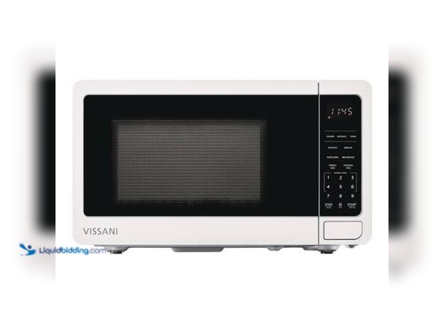 Lot 49-5541634 - Vissani 0.7 cu. ft. Electric 700-W Countertop Microwave in White with Turntable, 6-Heating Functions...