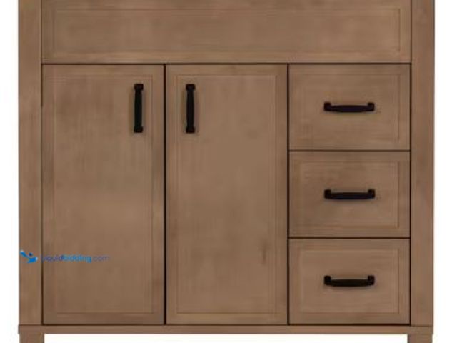 Lot 49-5431166 - Home Decorators Collection Winsome 36 in. Bath Vanity Cabinet without Top in Sand. Model # WS36-SD. ...