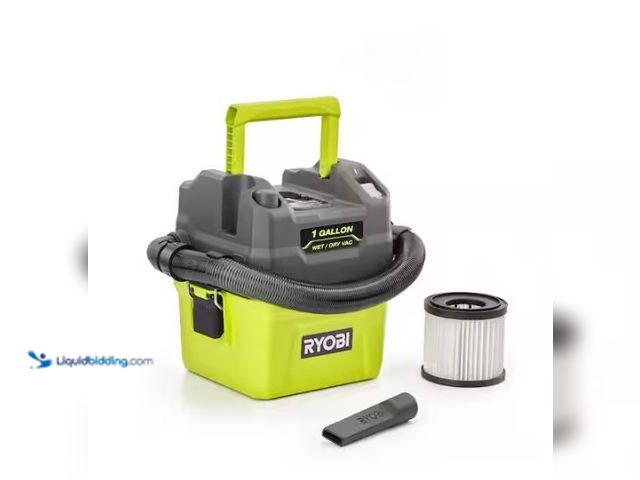 Lot 49-1577198 - RYOBI ONE+ 18V Cordless 1 Gal. Wet/Dry Vacuum (Tool Only), Model # PCL733B, Slightly used.   Ref#SB0...
