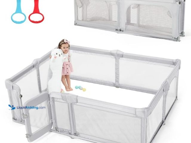 Lot 49-3527964 - Cholena Baby Playpen,79"x59" Foldable Playpen for Babies and Toddlers with Gate,Large Baby Play Pens...