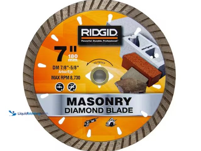 Lot 49-3433434 - RIDGID 7 in. Turbo Diamond Blade, Ideal for cutting pavers, bricks, blocks, concrete and stone, Grea...