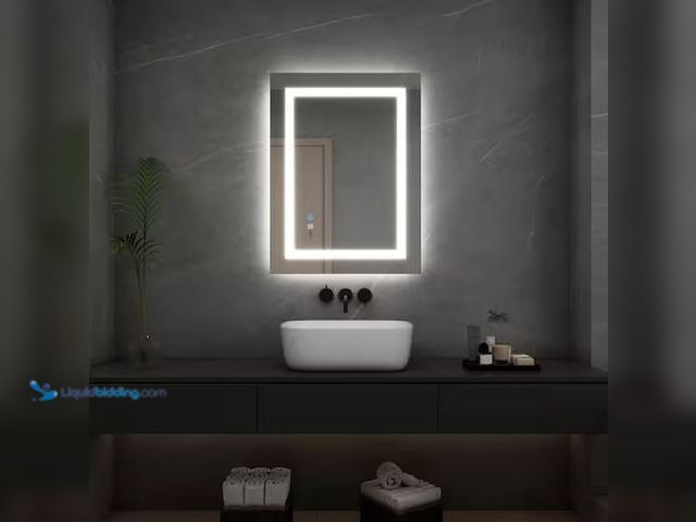 Lot 49-2006155 - TOOLKISS 32 in. W x 24 in. H Large Rectangular Frameless LED Light Anti-Fog Wall Bathroom Vanity Mir...