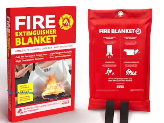 Lot 49-3631336 - Lot of (4) Fire Extinguisher Blankets, 40"x40" Size, Model: 911411, New  Ref#BIN0730