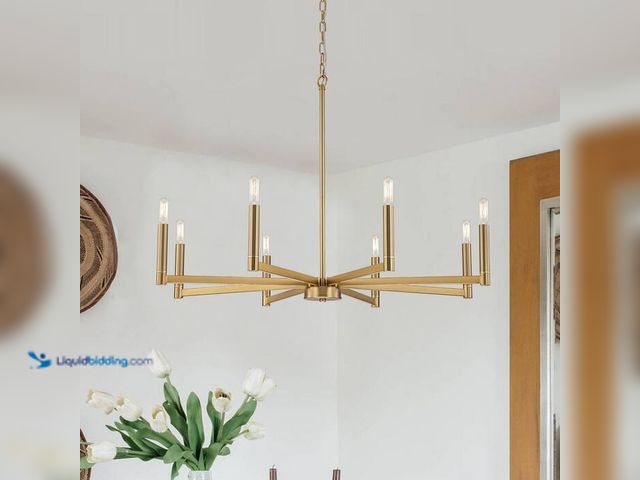 Lot 49-5414049 - EDISLIVE
Galea 8-Light Linear Candle Style Classic Gold Chandelier, unused box damage